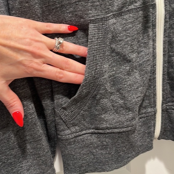 NWT Hoodie Jacket Full Zip heather Charcoal Gray Women’s Size XL unisex - Picture 3 of 6